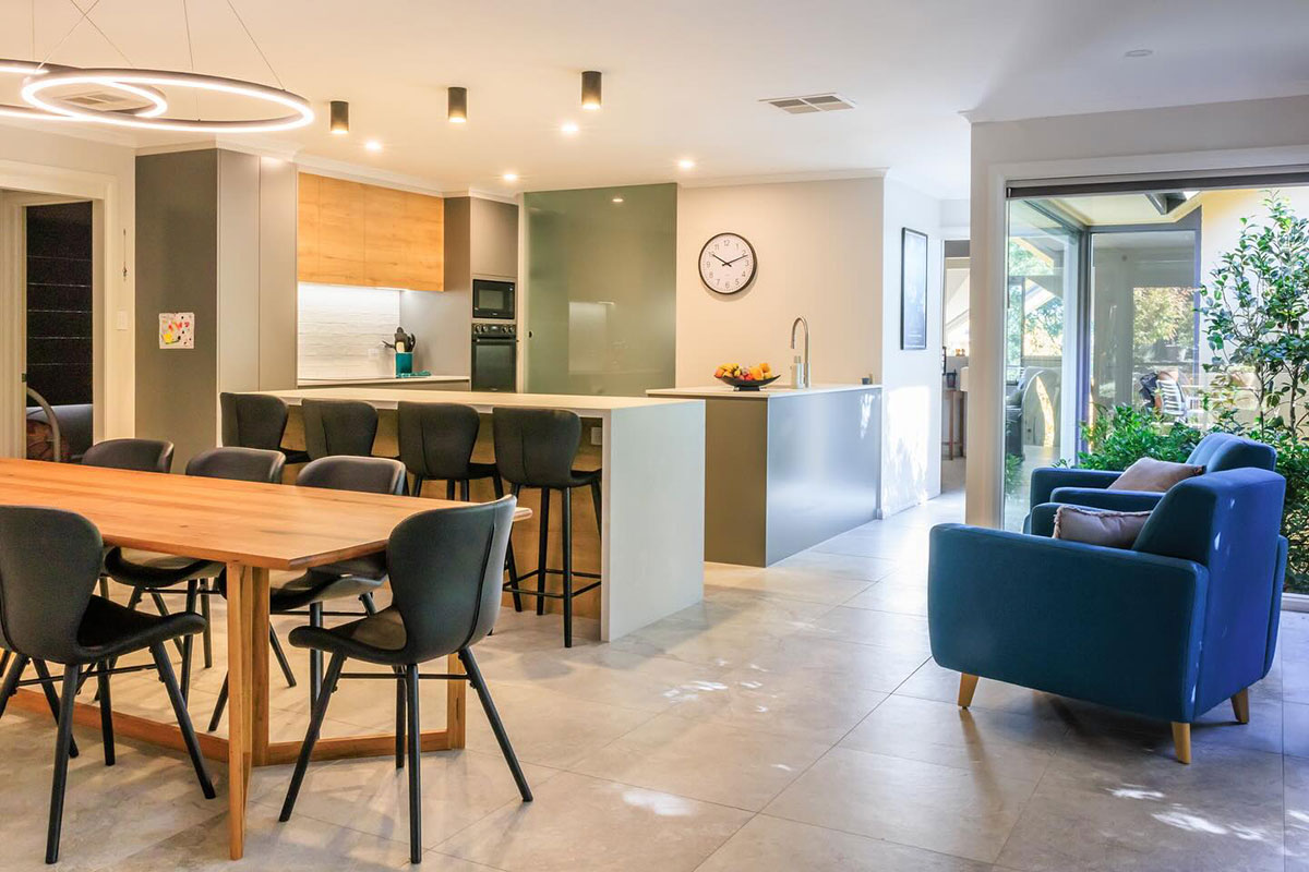 Finished kitchen renovation showcasing workspace and storage
